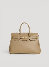 Borsa Elizabeth in Pelle Togo Taupe Chiaro