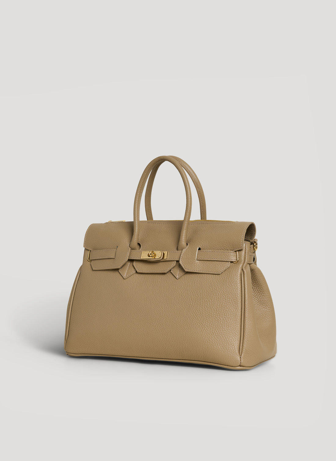 Borsa Elizabeth in Pelle Togo Taupe Chiaro - Voemièn