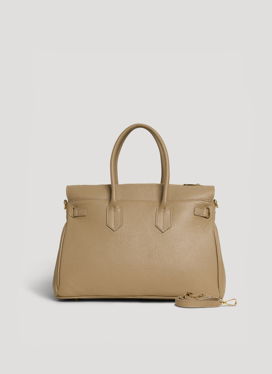 Borsa Elizabeth in Pelle Togo Taupe Chiaro - Voemièn