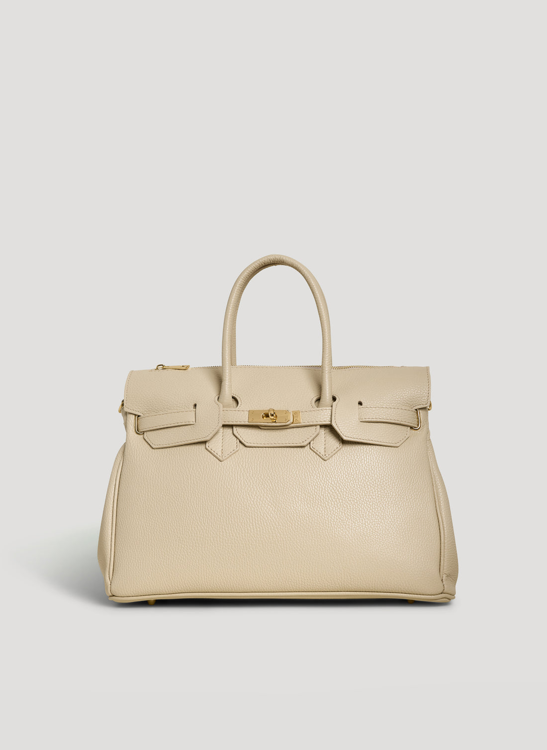 Borsa Elizabeth in Pelle Togo Beige - Voemièn