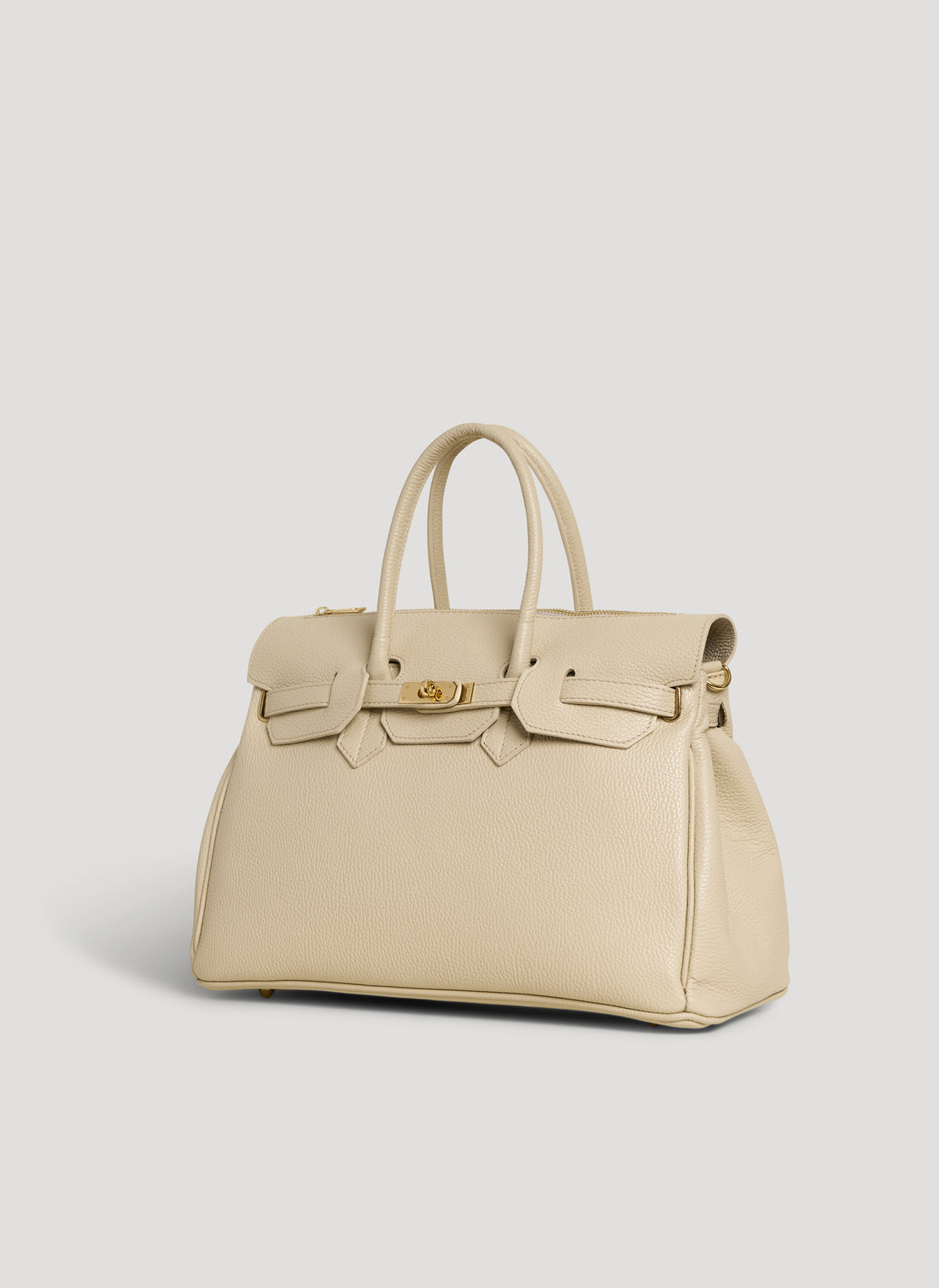 Borsa Elizabeth in Pelle Togo Beige - Voemièn