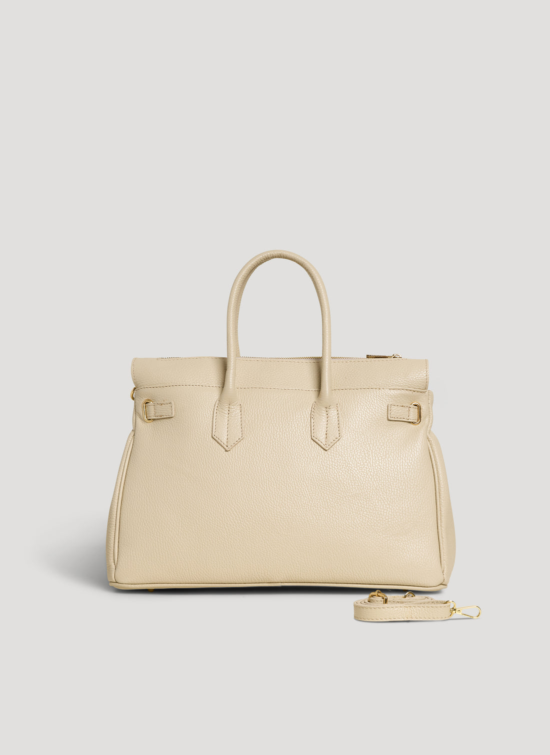 Borsa Elizabeth in Pelle Togo Beige - Voemièn