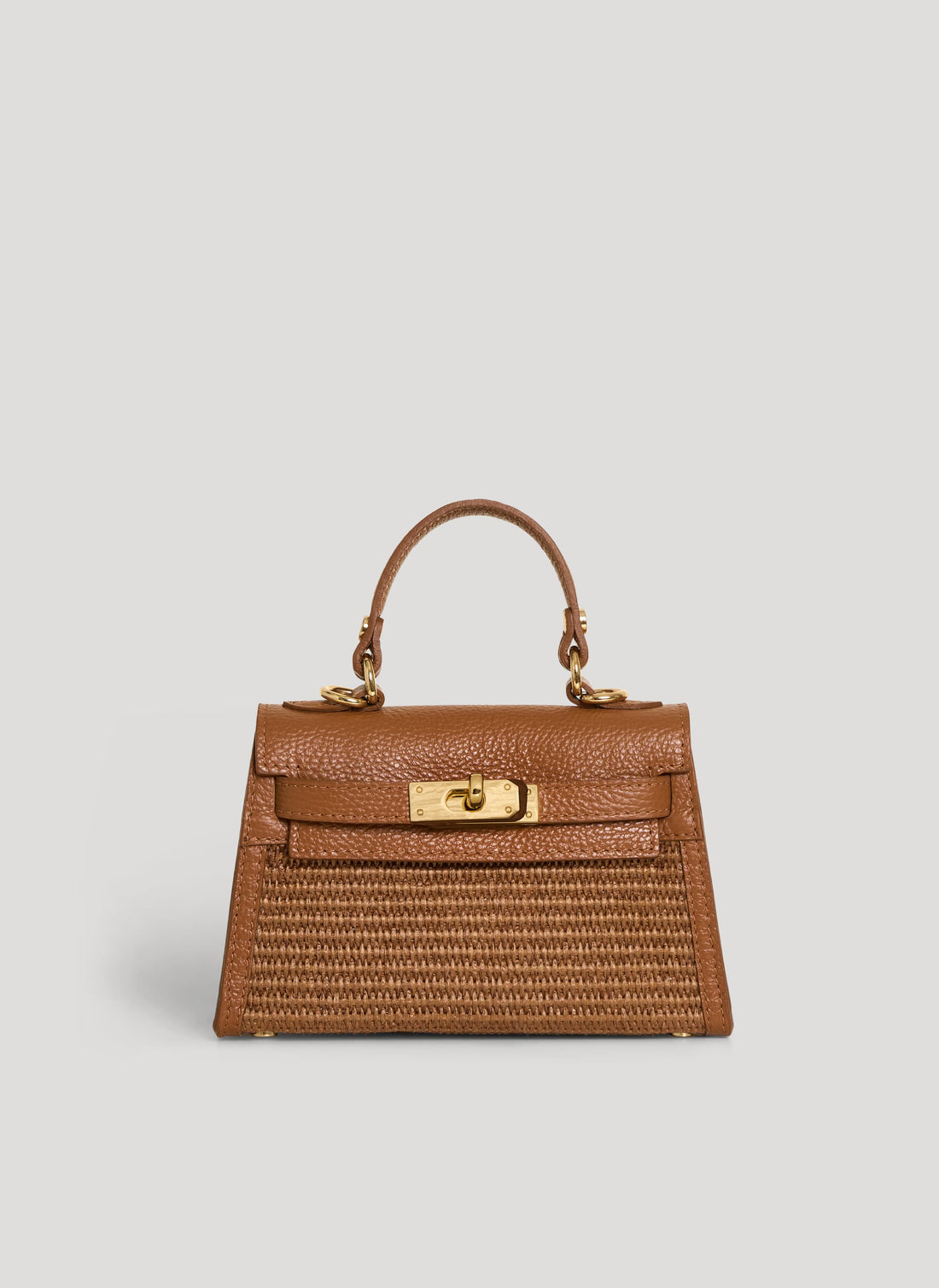 Borsa Victoria in Pelle e Rafia Limited Edition Cuoio - Voemièn