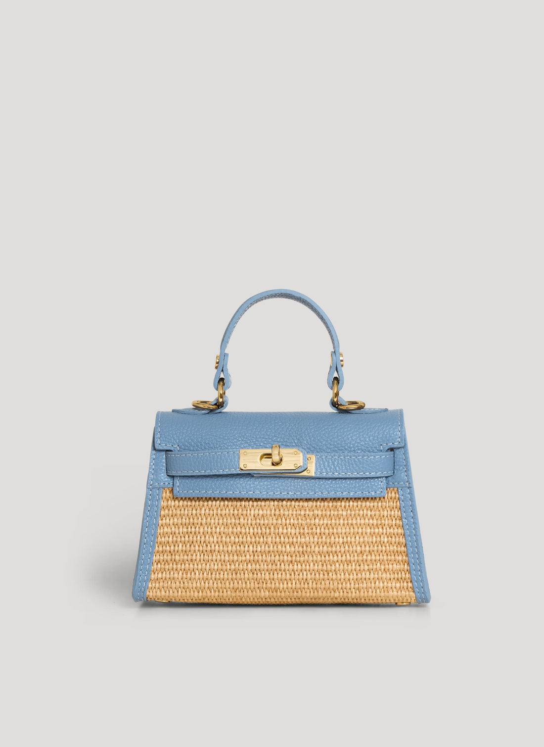 Borsa Victoria in Pelle e Rafia Denim - Voemièn