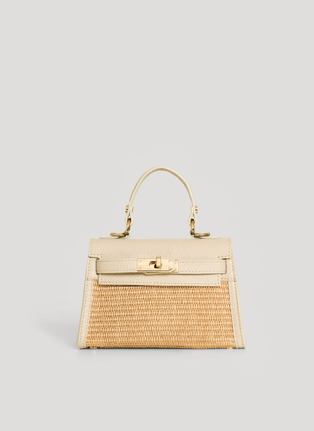 Borsa Victoria in Pelle e Rafia Crema - Voemièn