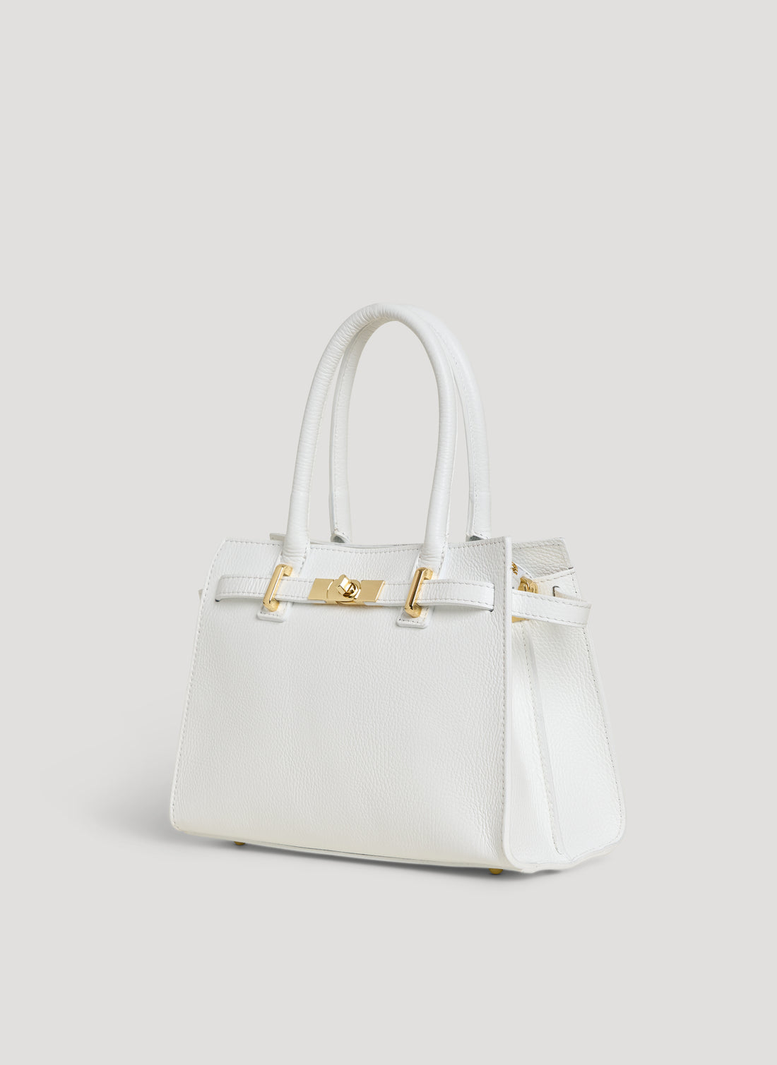 Borsa Grace in pelle Togo Bianca - Voemièn