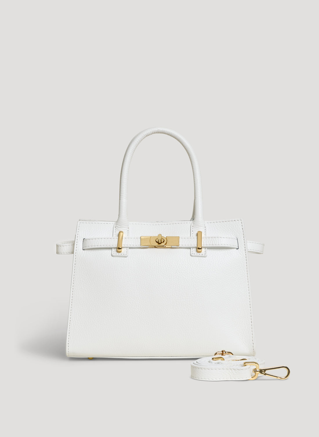 Borsa Grace in pelle Togo Bianca - Voemièn