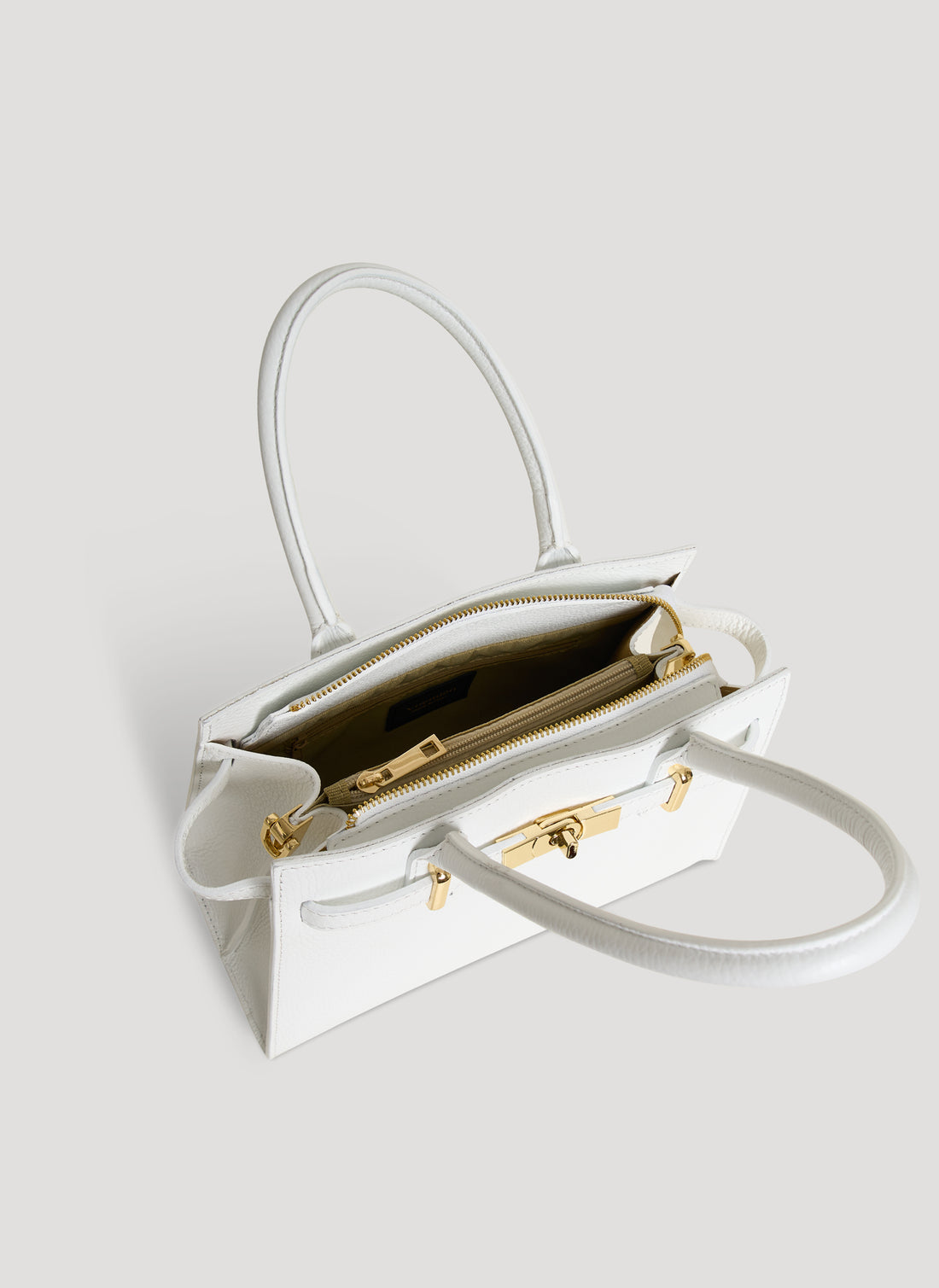 Borsa Grace in pelle Togo Bianca - Voemièn