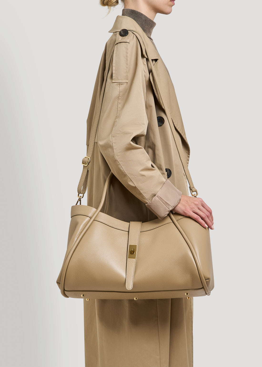 Bamboo Babe bag in Beige Dollar leather