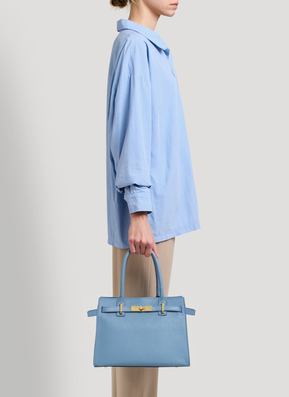 Borsa Grace in pelle Togo Denim - Voemièn