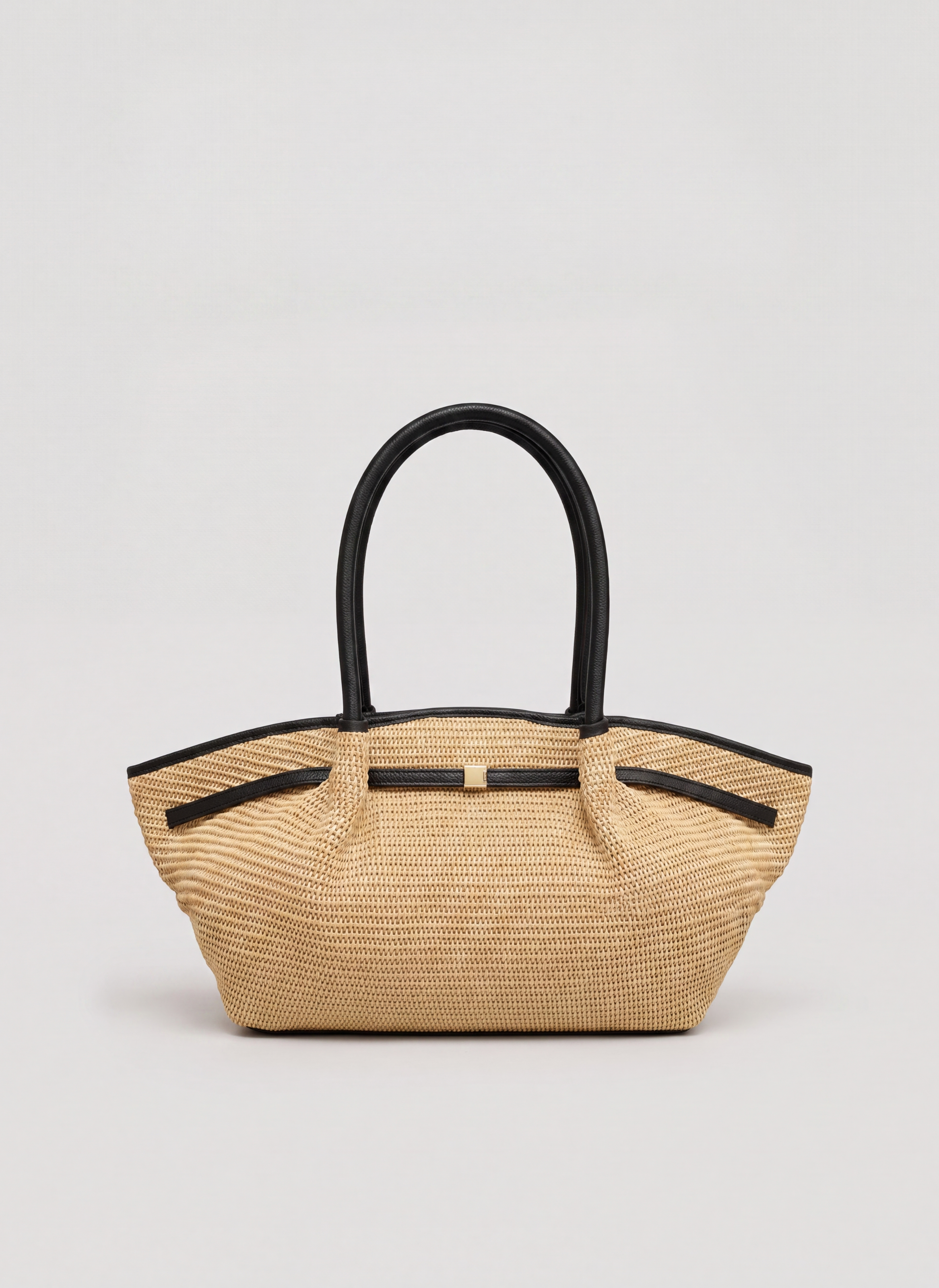 Borsa Brickell in pelle e Rafia Nera
