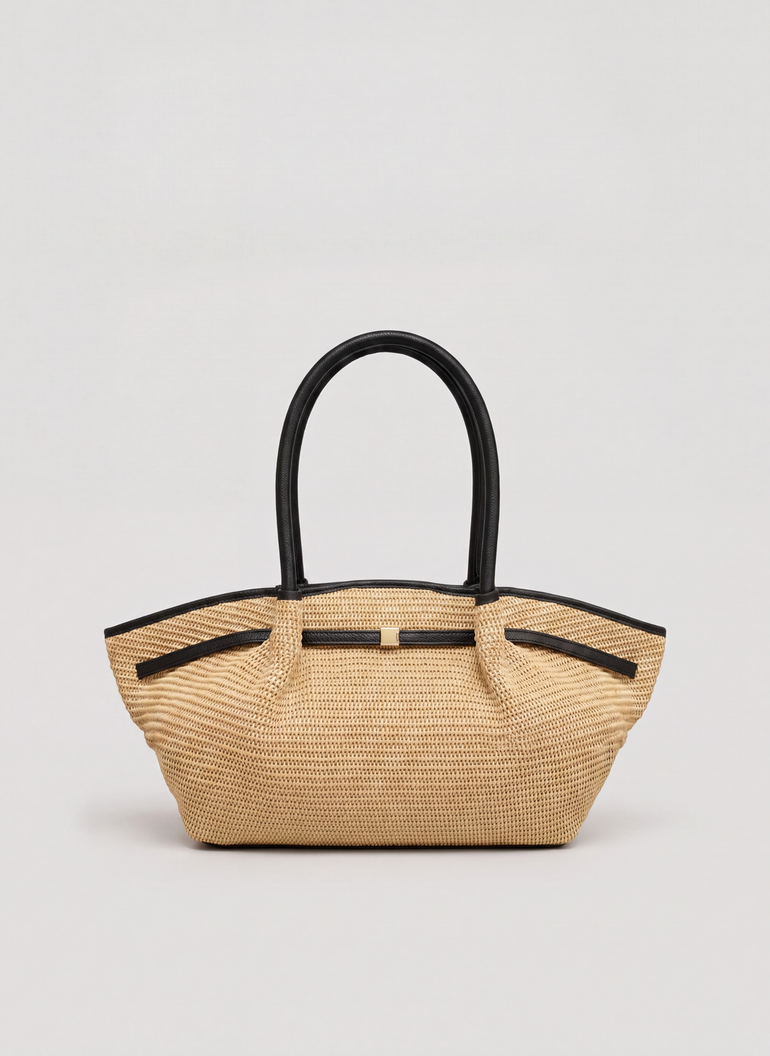 Borsa Brickell in pelle e Rafia Nera