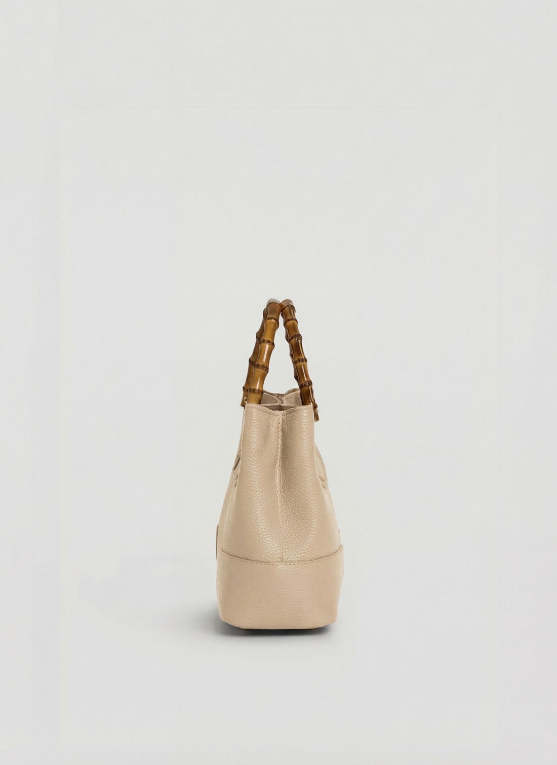 Borsa Bamboo Babe micro in pelle Dollaro Beige - Voemièn