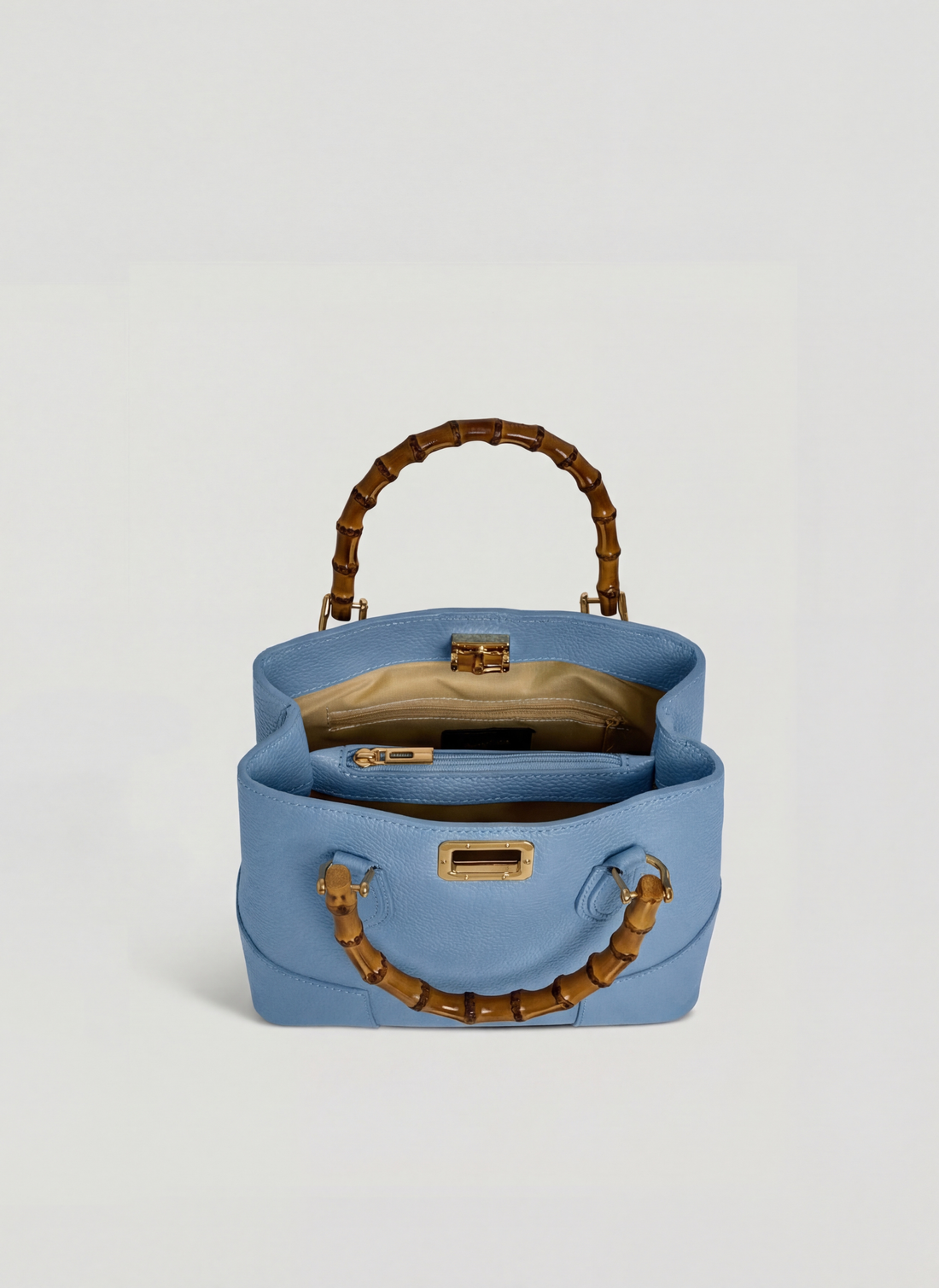 Borsa Bamboo Babe Micro in Pelle Dollaro Denim - Voemièn