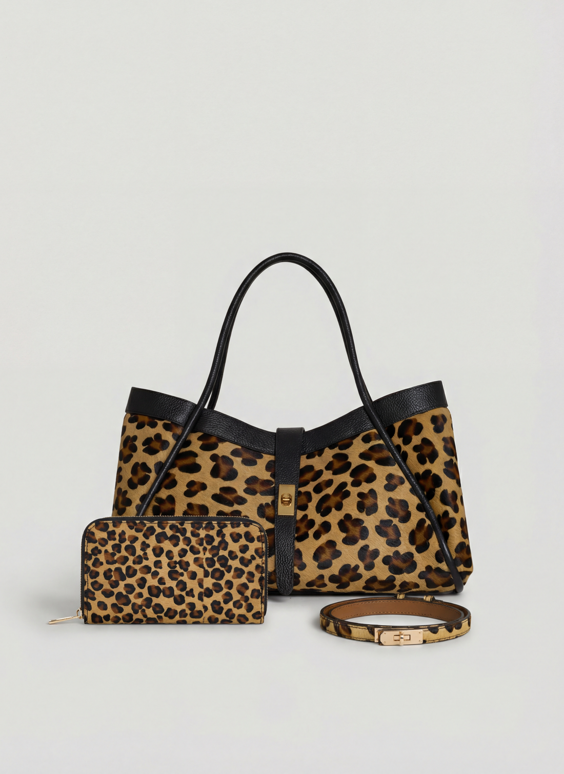 Set Mayfair Limited edition in pelle Calf hair Leopardato - Voemièn