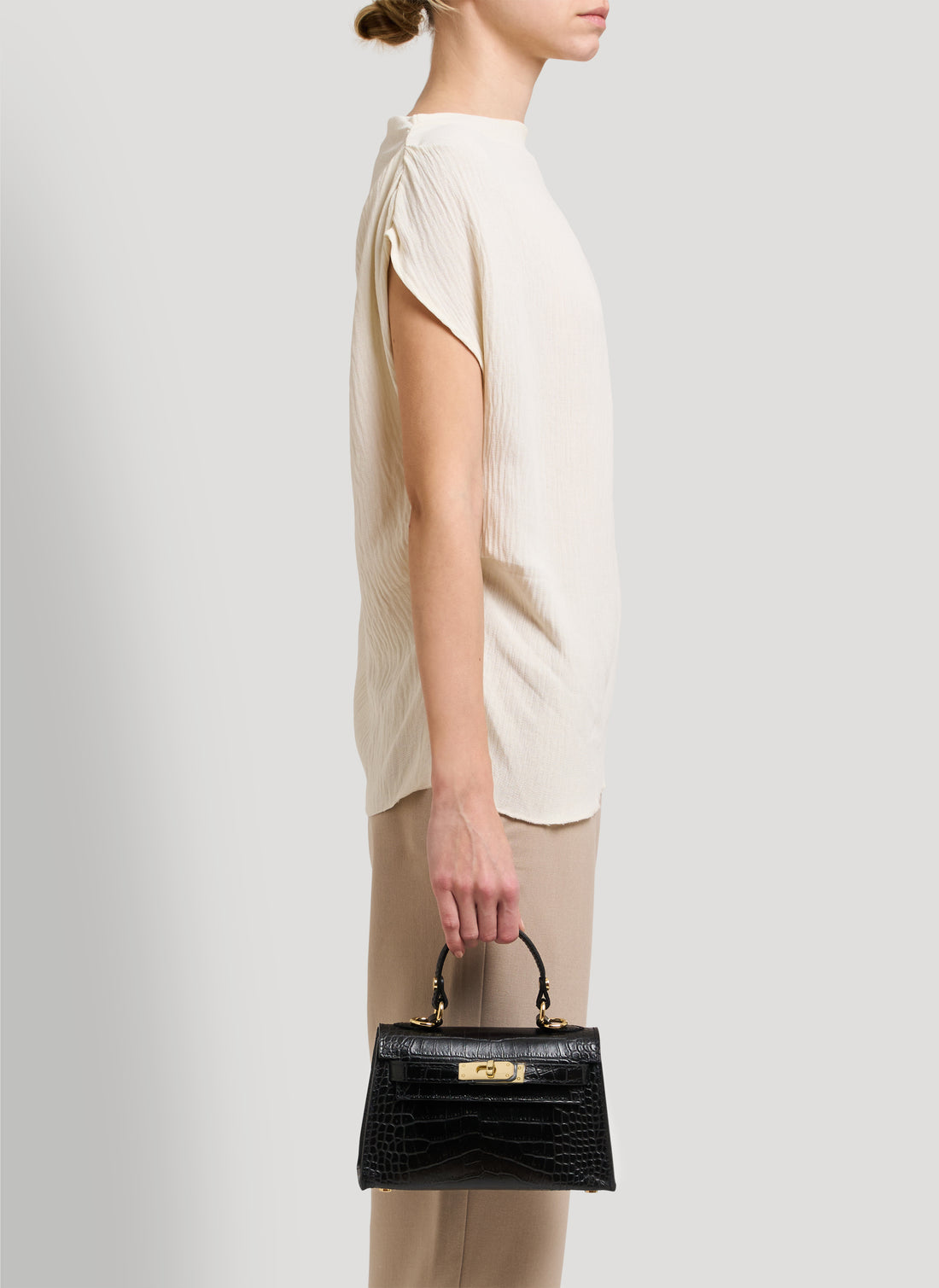 Borsa Victoria limited edition in Pelle Coco Nera - Voemièn