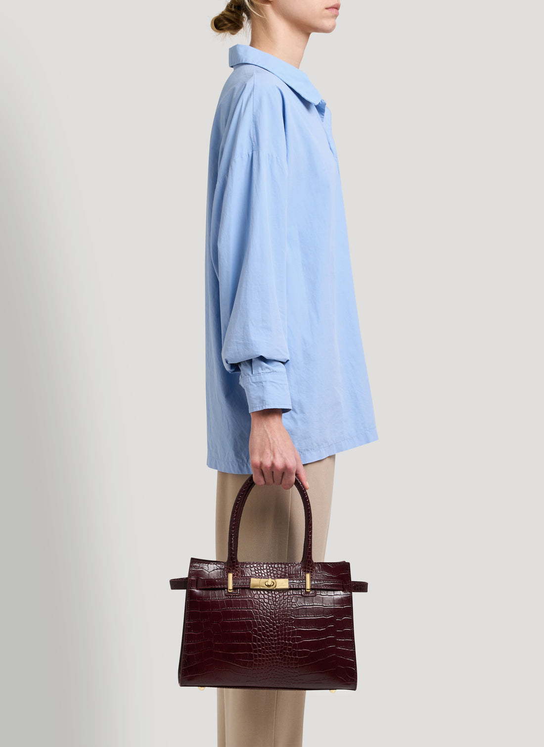 Borsa Grace limited edition in Pelle Coco Borgogna - Voemièn