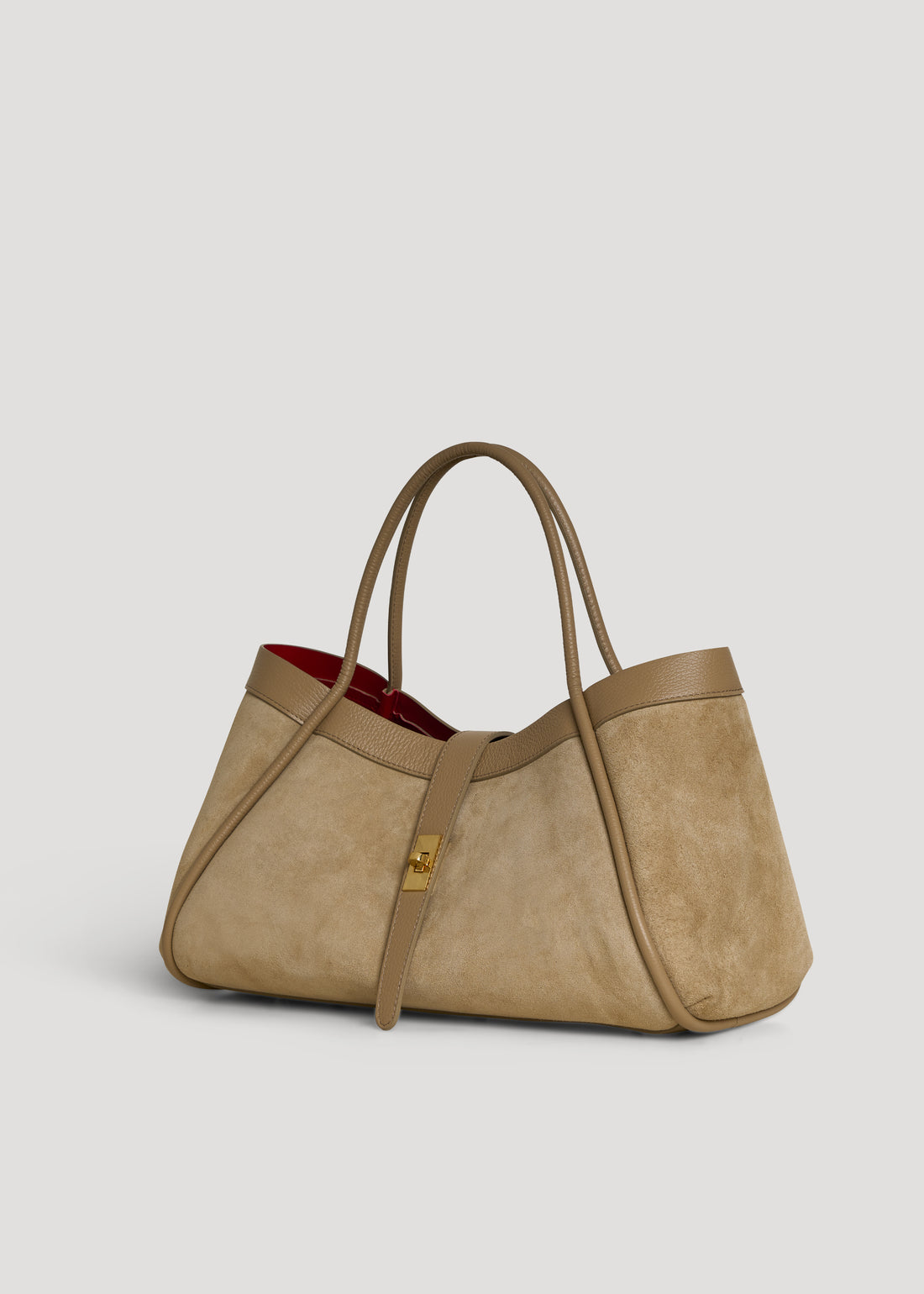 Borsa Mayfair in Camoscio e Pelle Togo Taupe