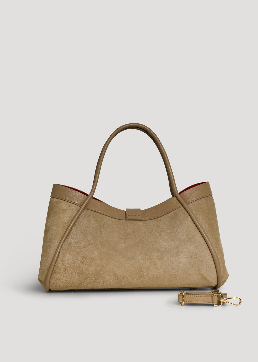 Borsa Mayfair in Camoscio e Pelle Togo Taupe