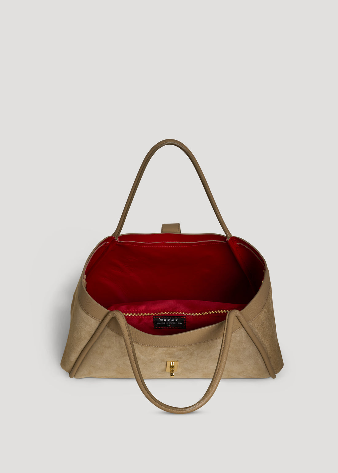 Borsa Mayfair in Camoscio e Pelle Togo Taupe