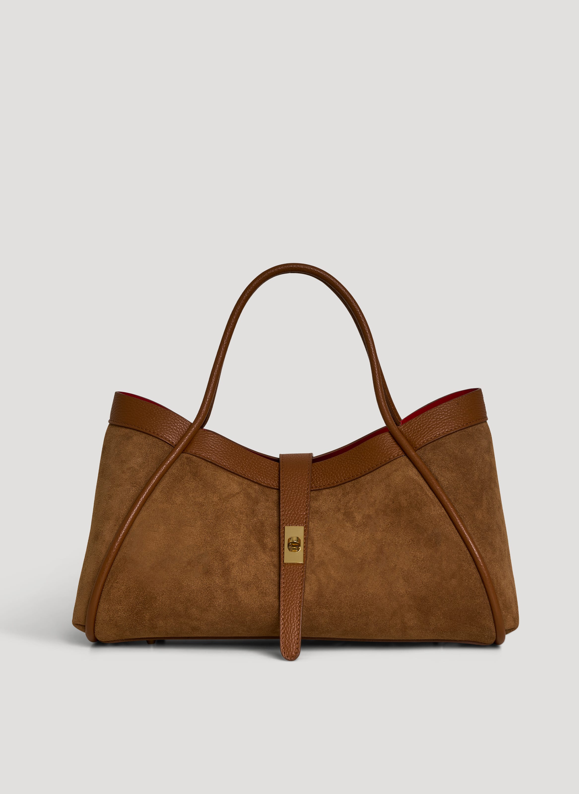 Borsa Mayfair in Camoscio e Pelle Togo Cuoio - Voemièn