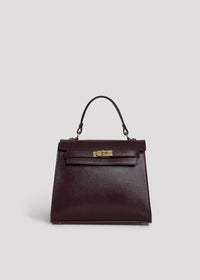 Zaira bag in genuine Bordeaux Saffiano leather