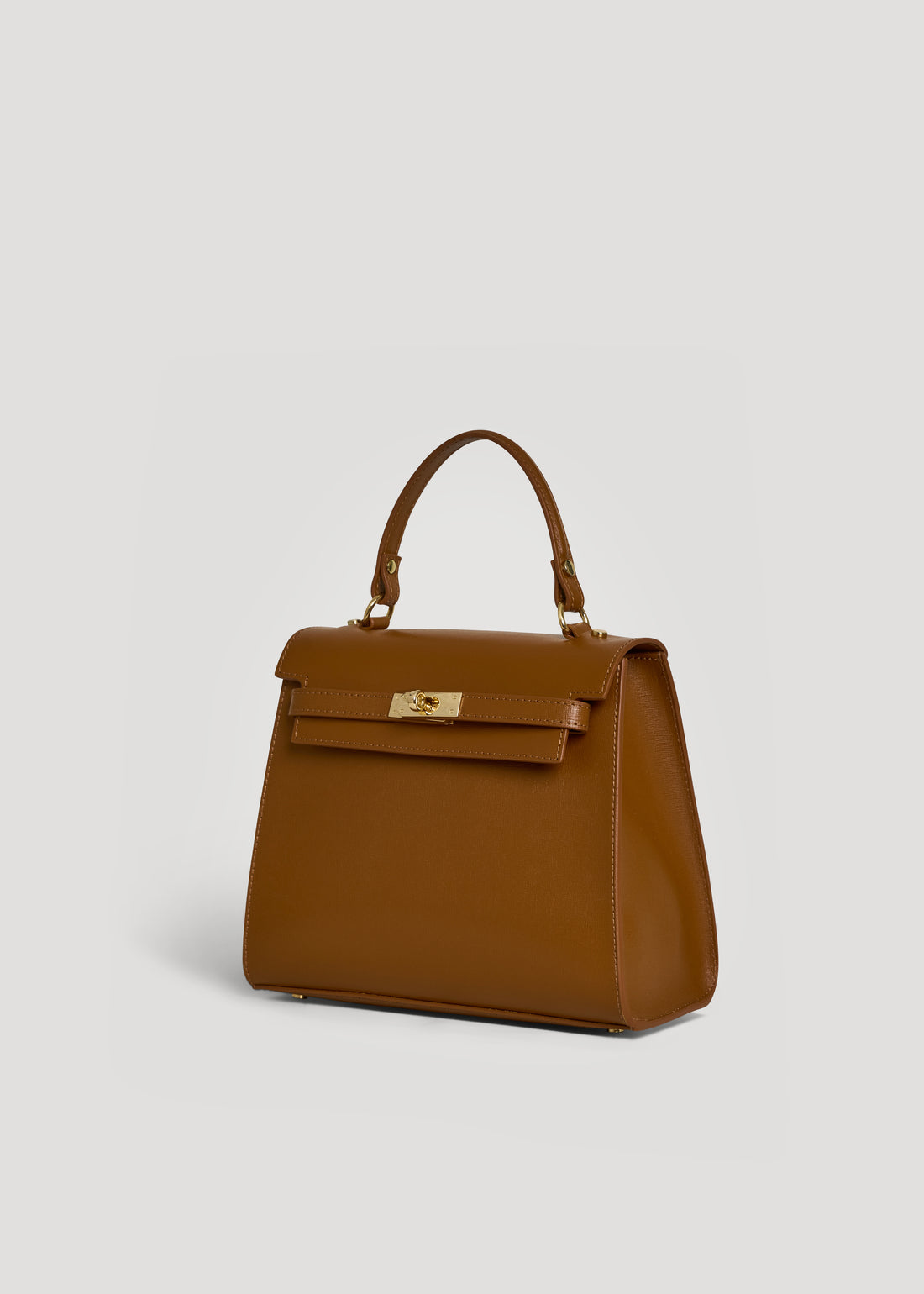 Borsa Zaira in Vera pelle Saffiano Cuoio chiaro