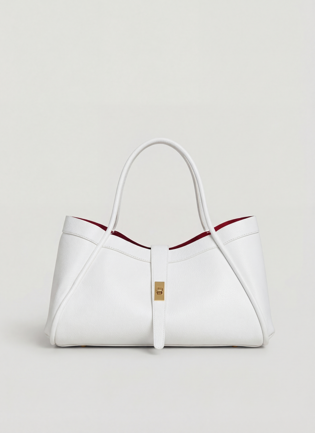 Borsa Mayfair in Pelle Togo Bianca - Voemièn