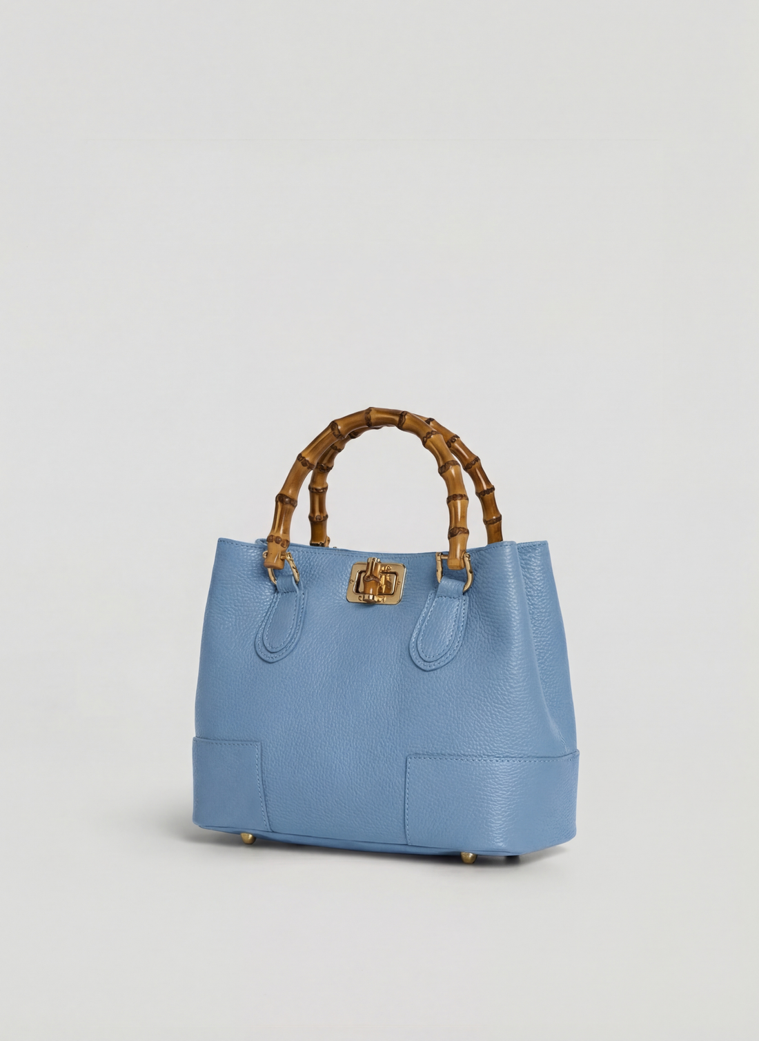 Borsa Bamboo Babe Micro in Pelle Dollaro Denim - Voemièn