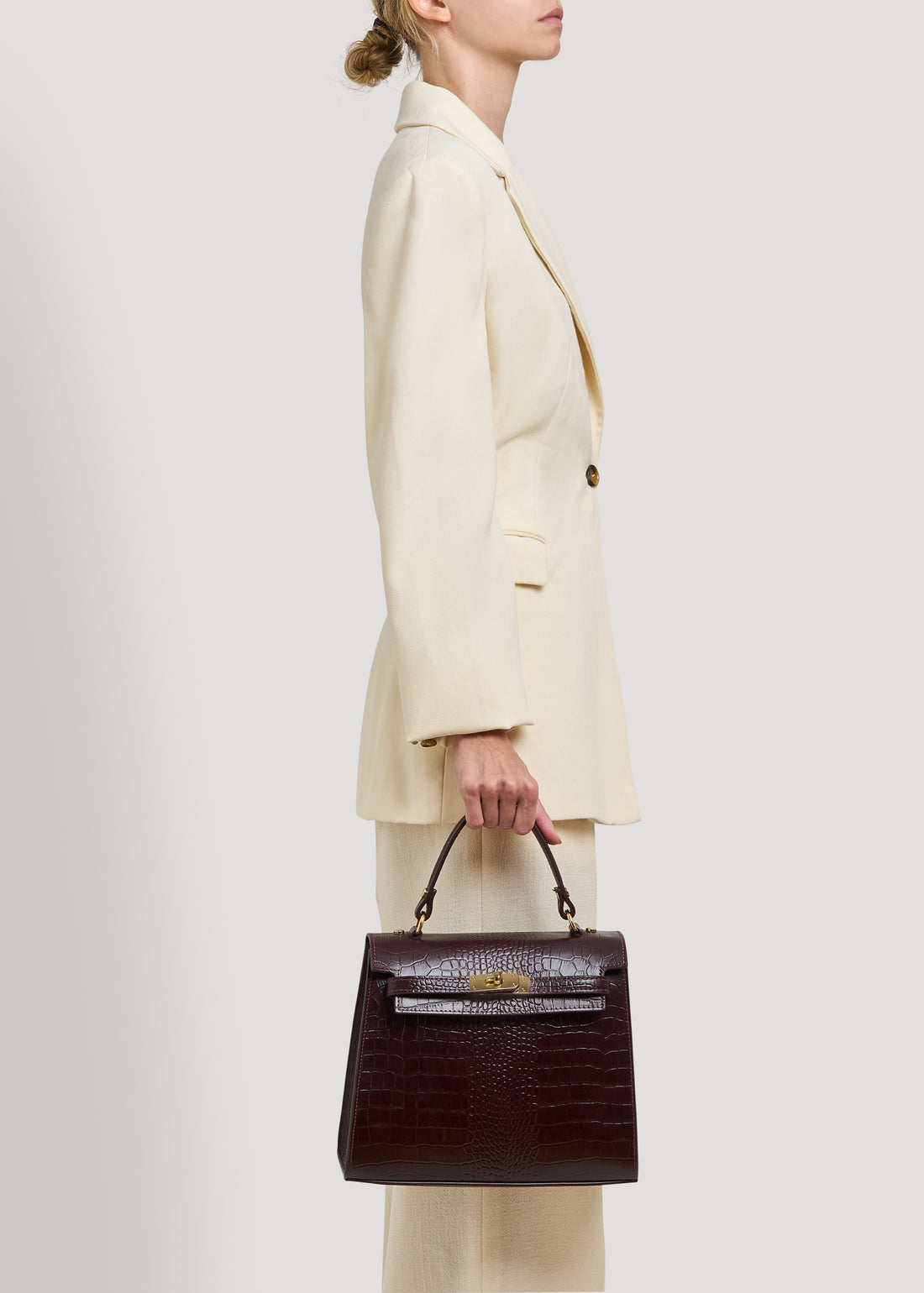 Borsa Zaira Limited Edition in Pelle Coco Boedeaux