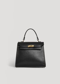 Zaira Bag in Genuine Black Saffiano Leather