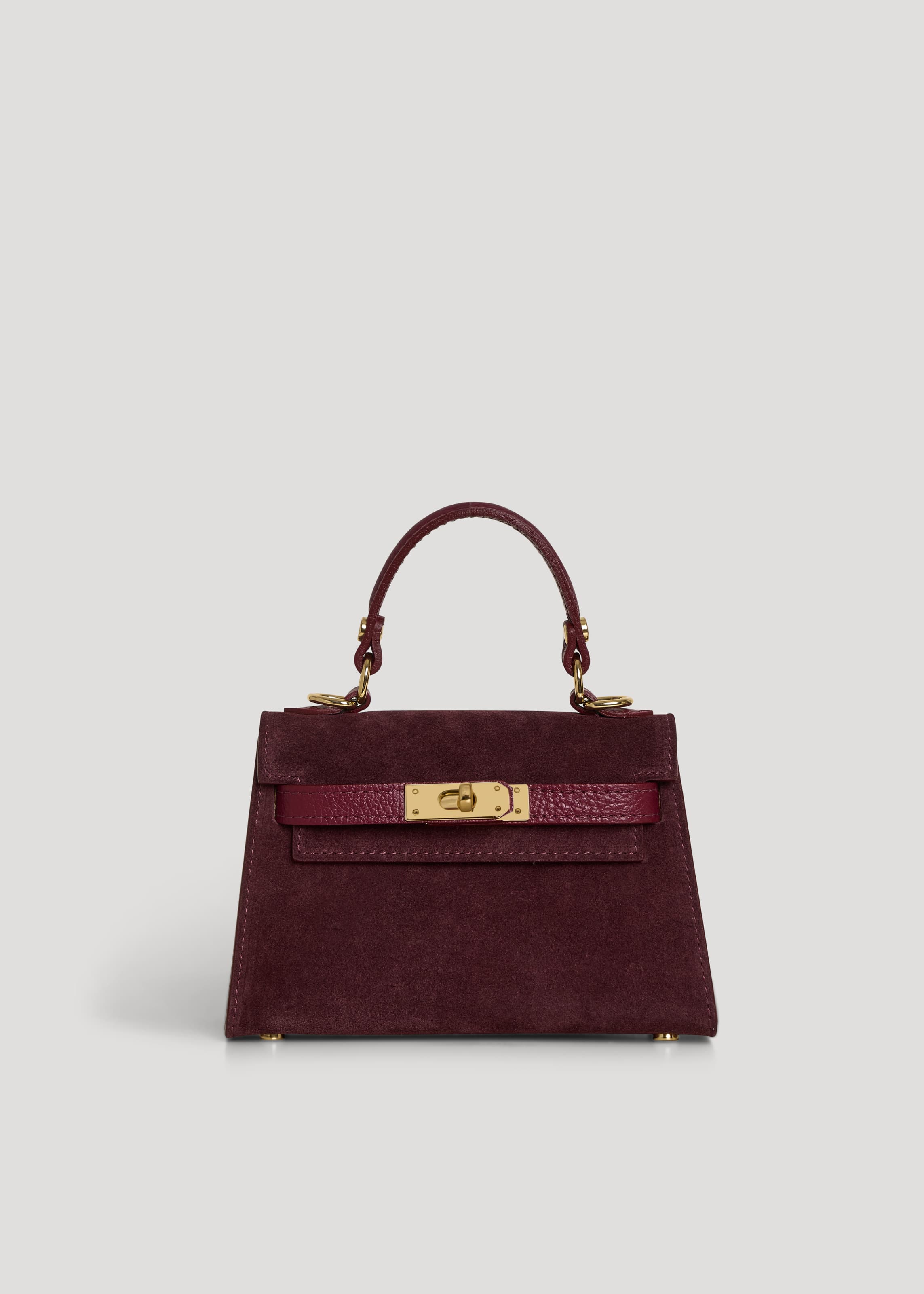 Borsa Victoria in Camoscio e Pelle Borgogna Gift - Voemièn