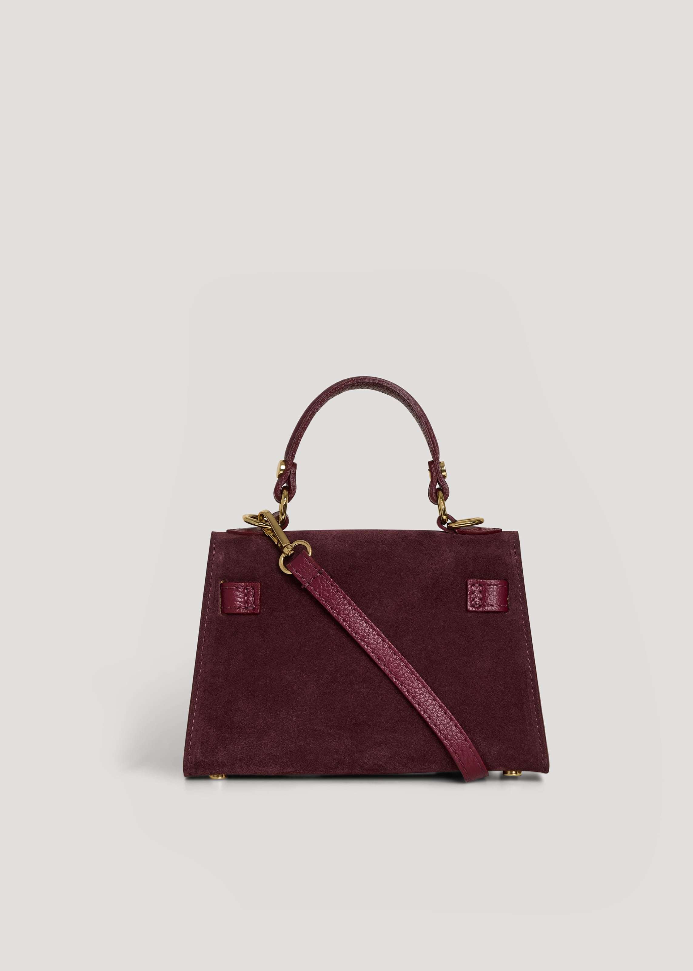 Borsa Victoria in Camoscio e Pelle Borgogna Gift - Voemièn