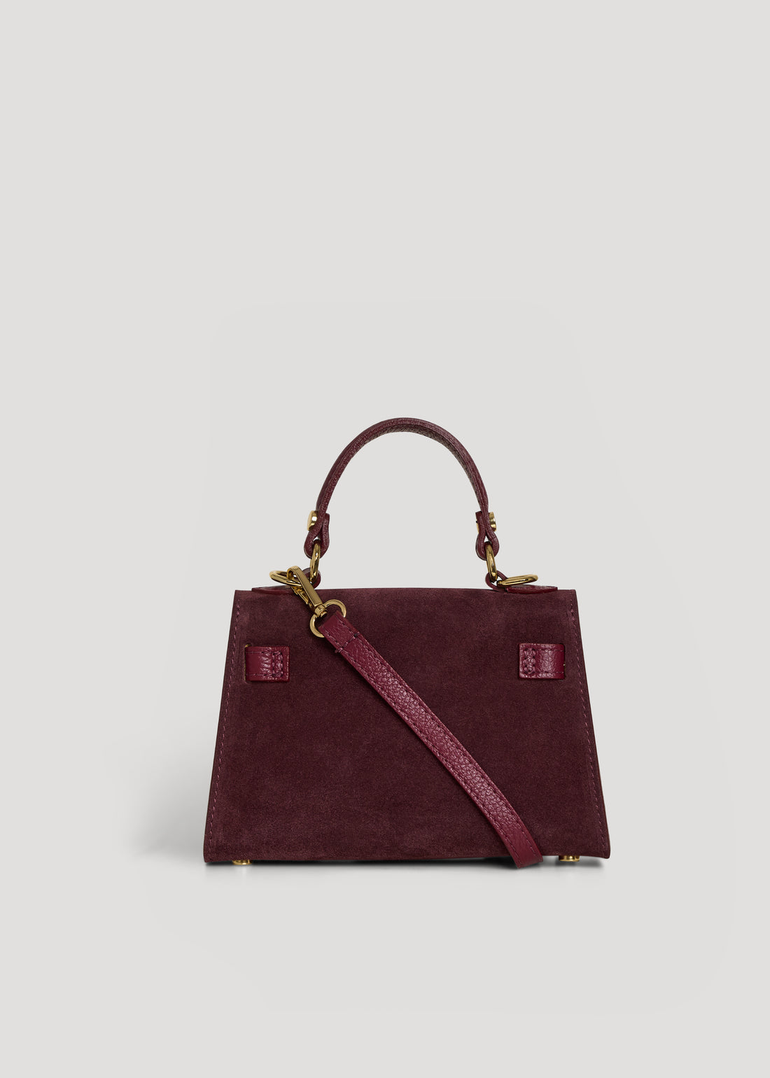 Borsa Victoria in Camoscio e Pelle Borgogna