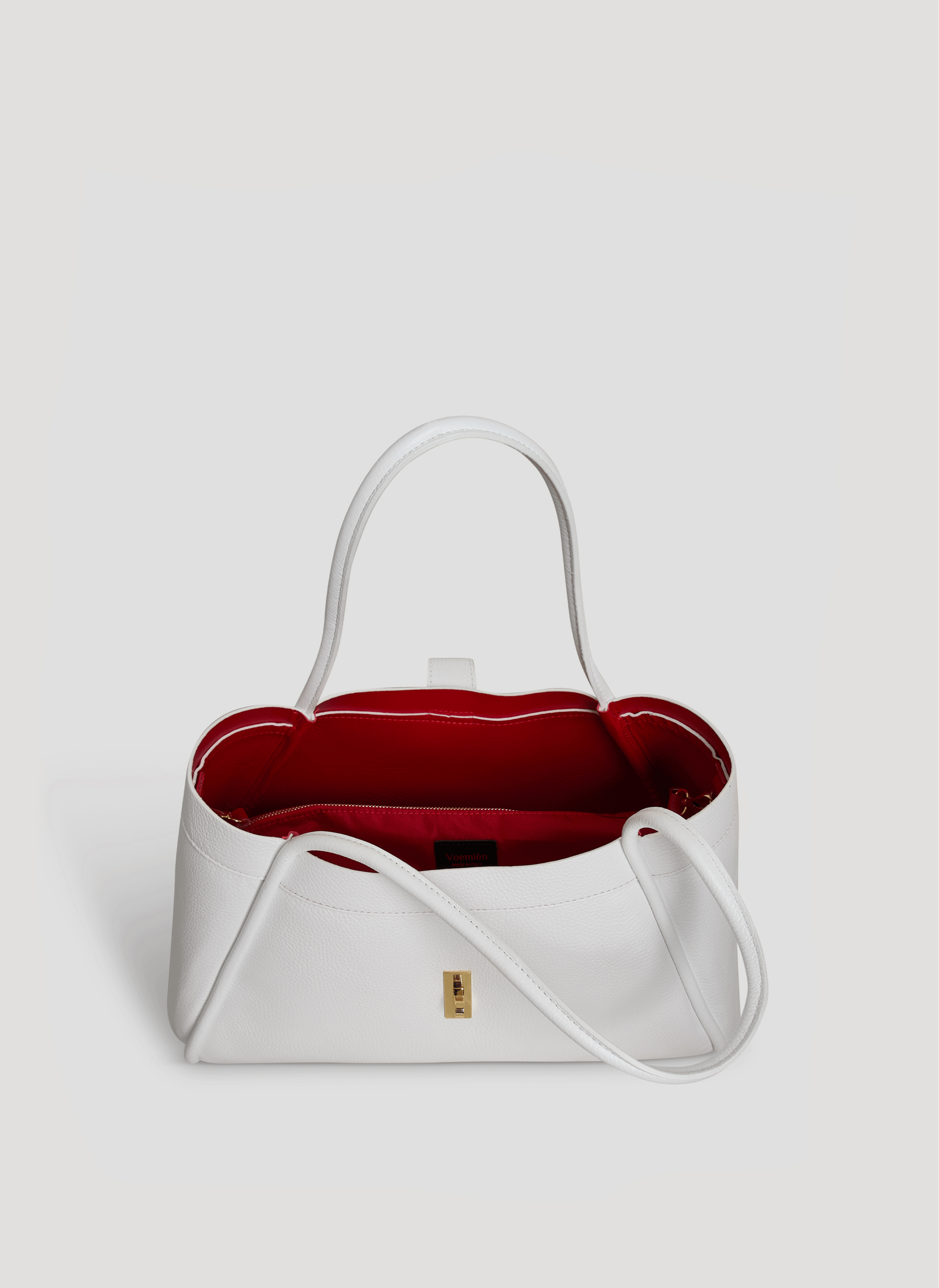 Borsa Mayfair in Pelle Togo Bianca - Voemièn