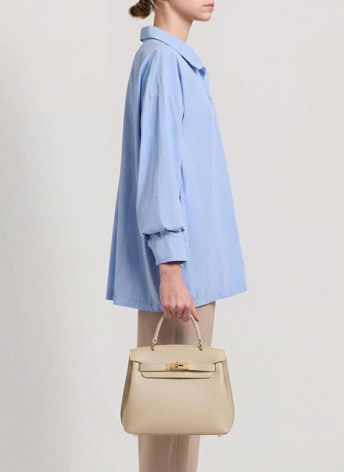 Borsa Giselle in Pelle Dollaro Beige - Voemièn