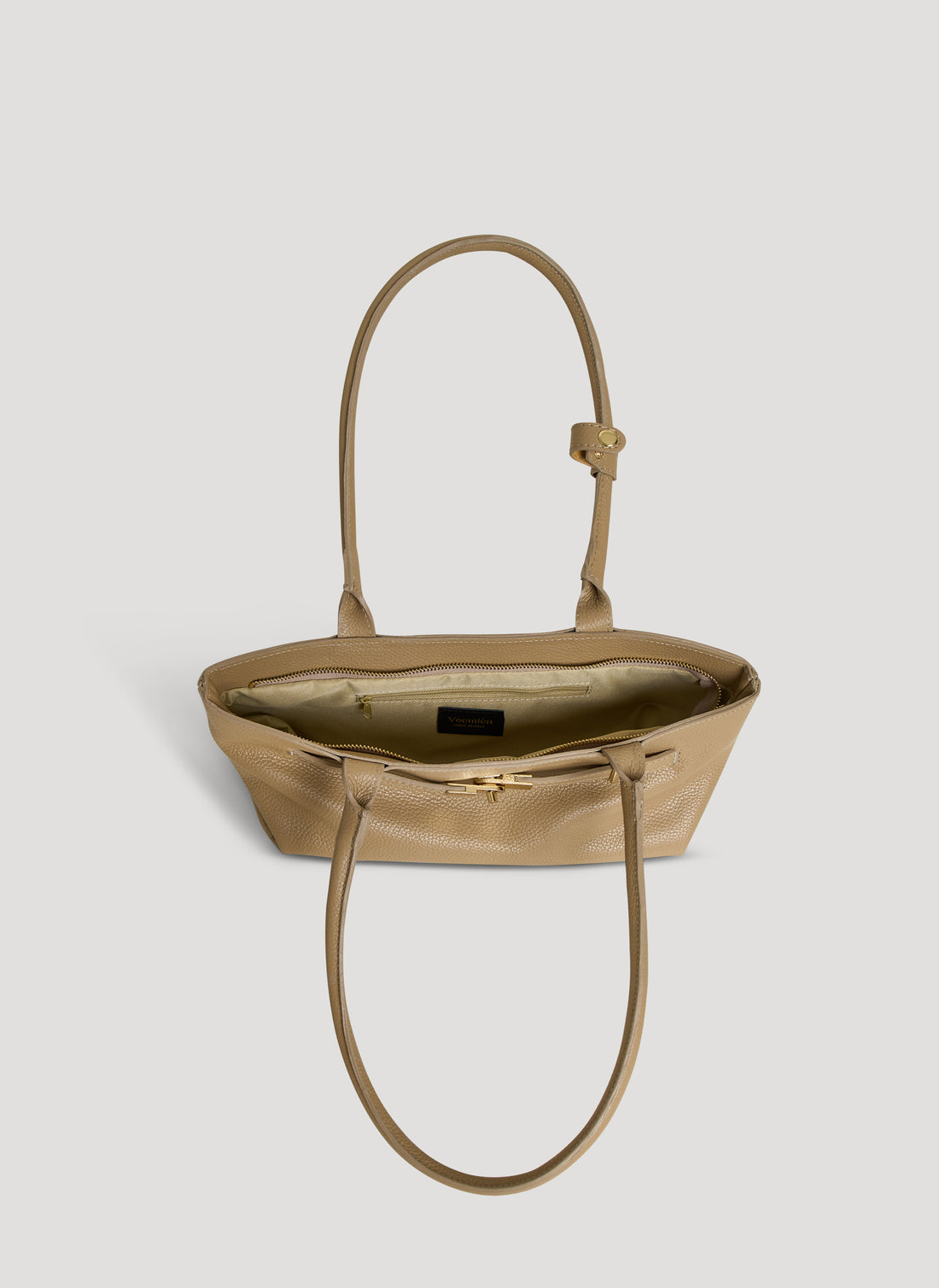 Borsa Lola in Pelle Togo Taupe Chiaro - Voemièn