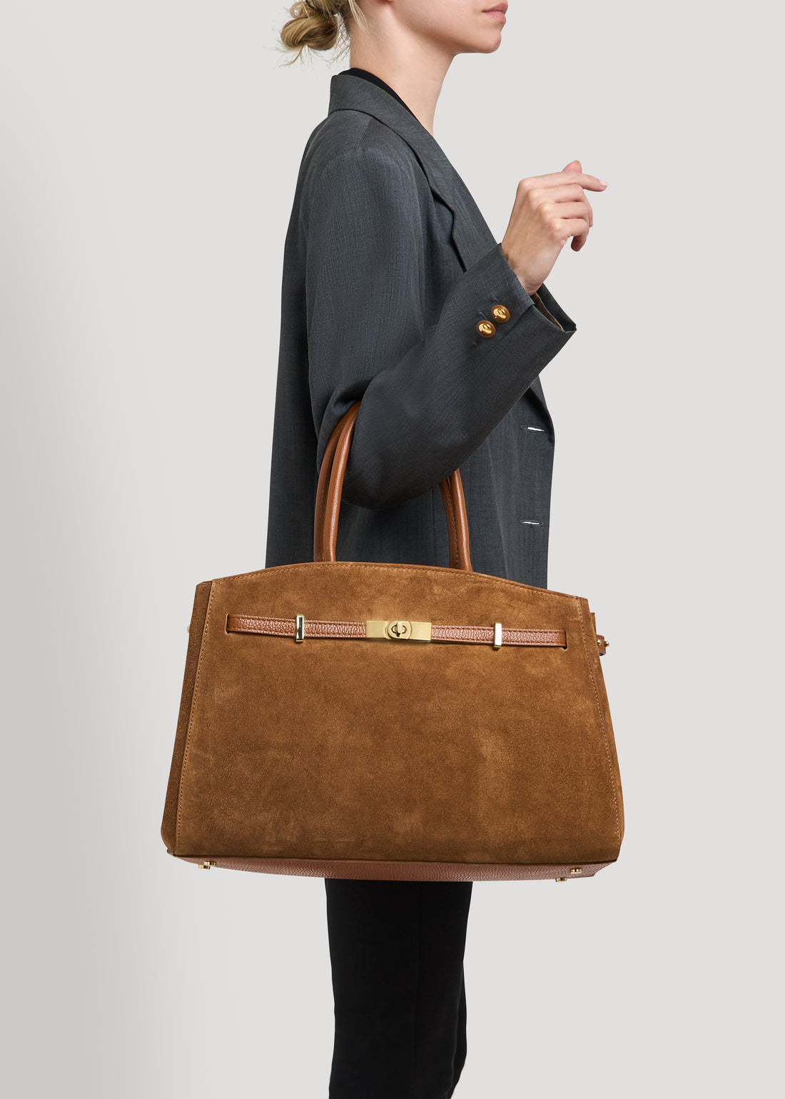 Borsa Driade in Camoscio e Pelle Cuoio