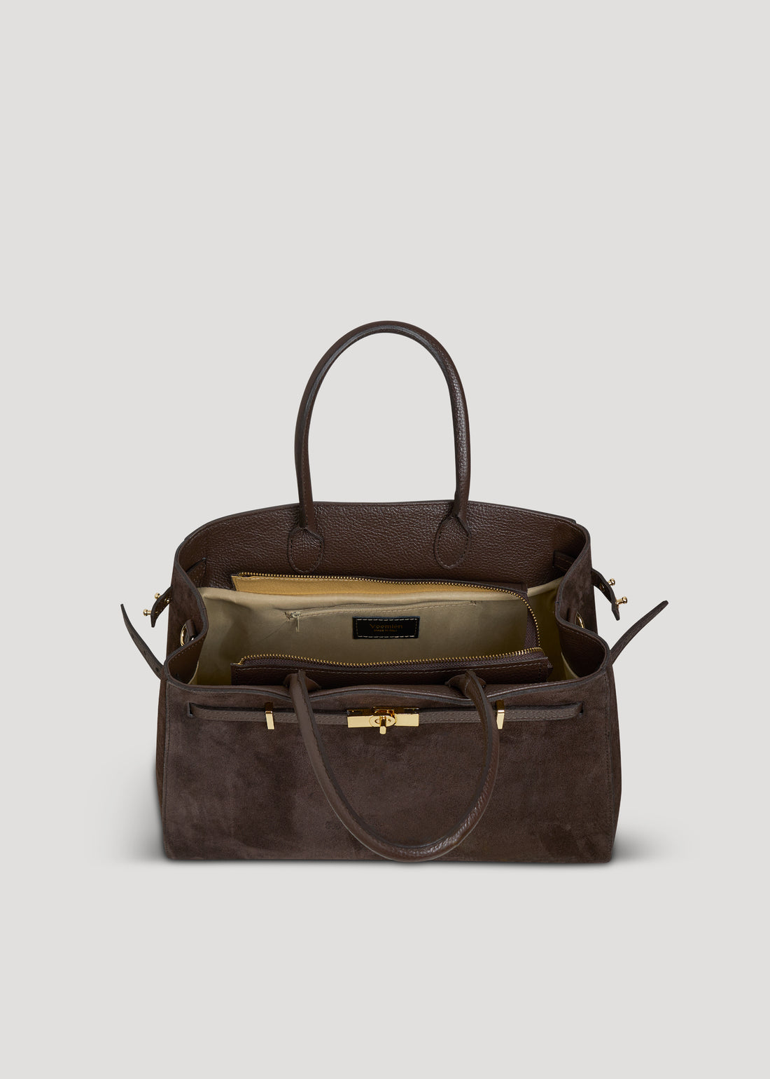 Borsa Driade in Camoscio e Pelle Testa di moro