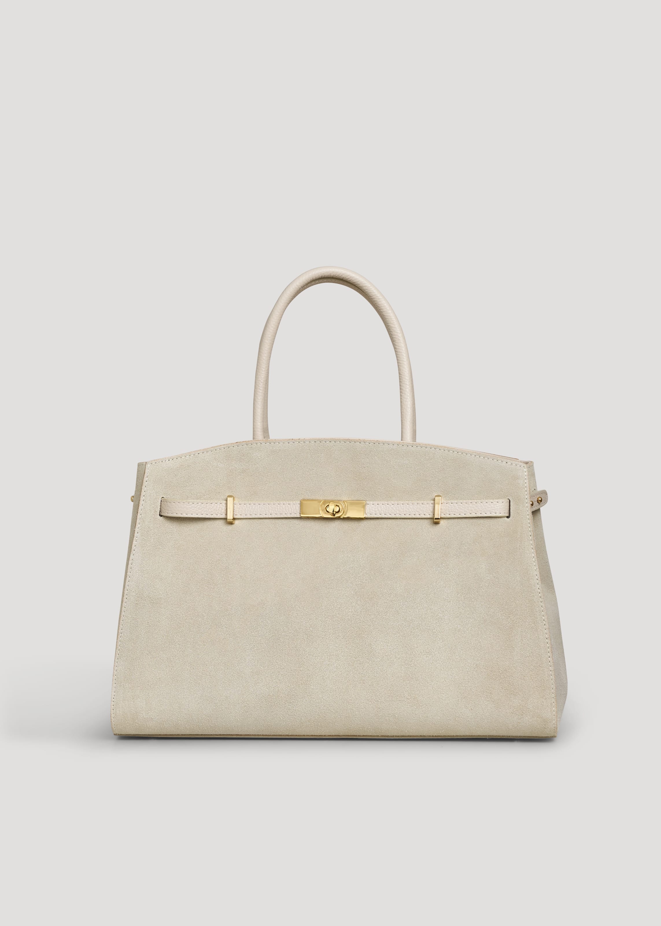 Borsa Driade in Camoscio e Pelle Beige - Voemièn