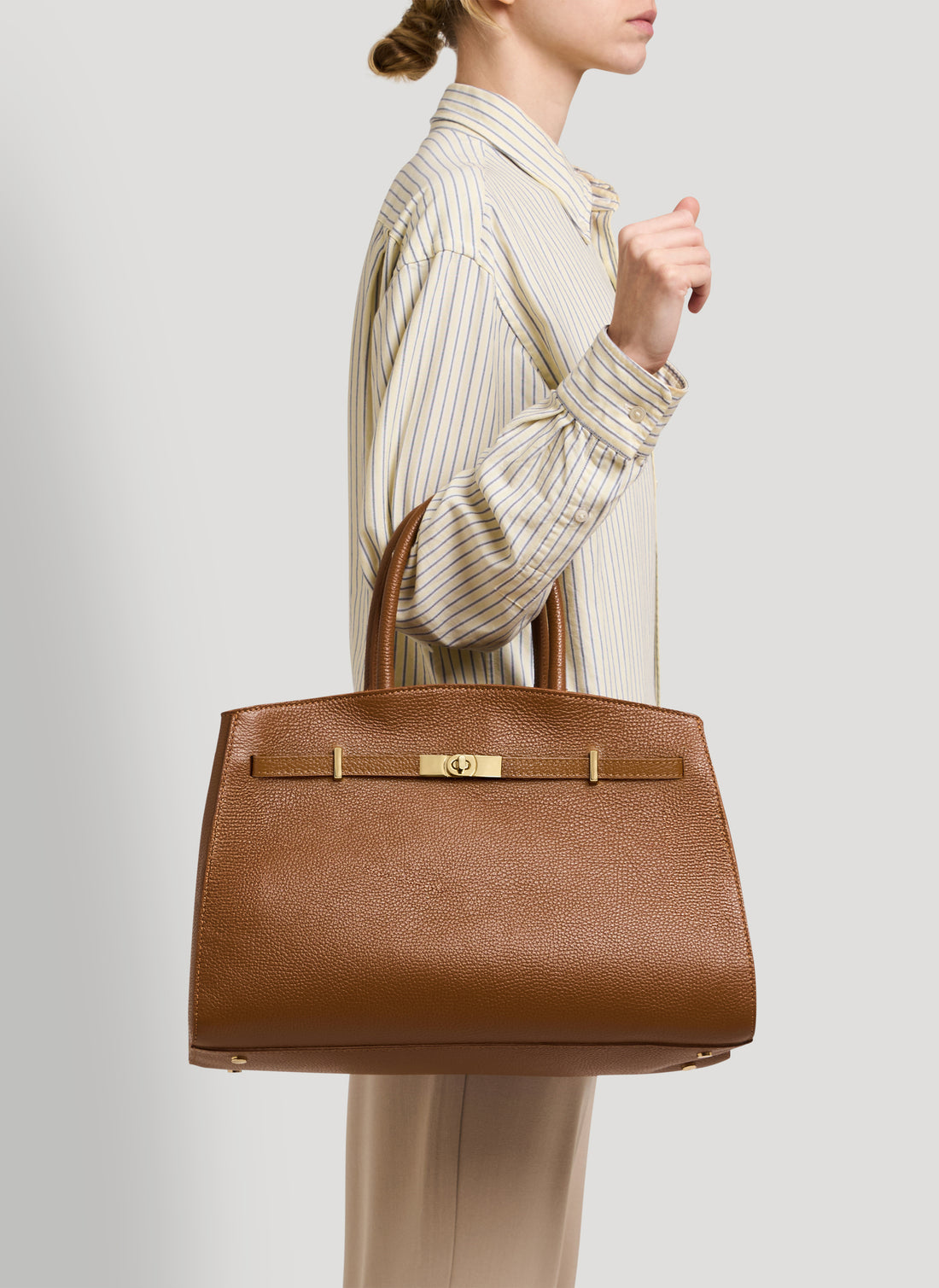 Borsa Driade in Pelle Dollaro Cuoio - Voemièn