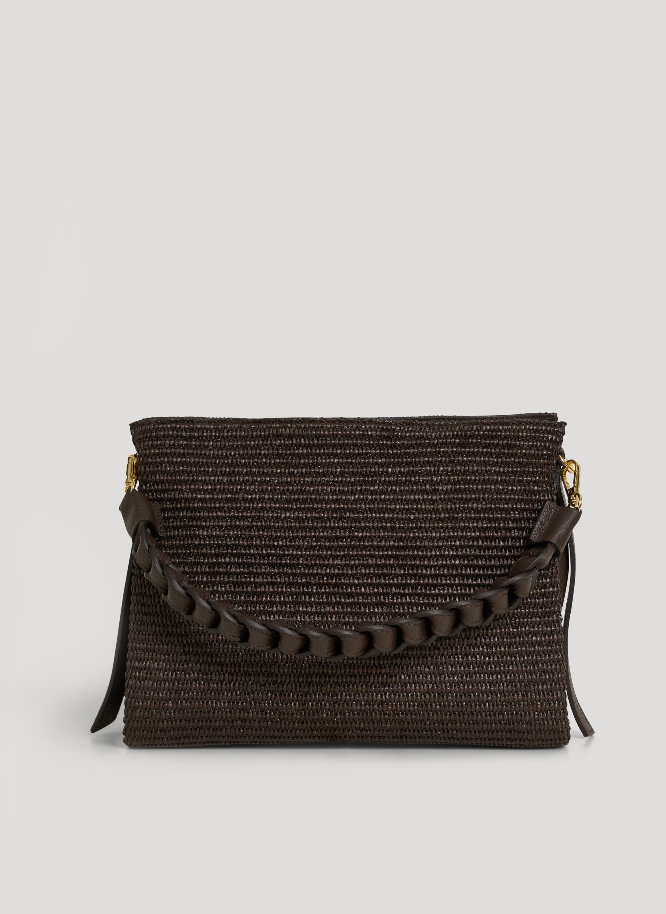 Borsa Braid in Pelle e Rafia Limited Edition Testa di Moro - Voemièn