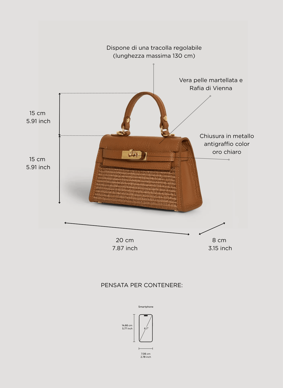 Borsa Victoria in Pelle e Rafia Limited Edition Cuoio