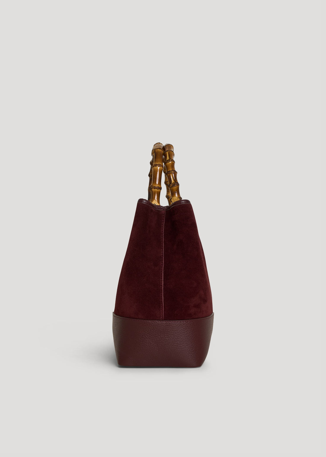 Borsa Bamboo Babe in Camoscio e Pelle Bordeaux - Voemièn