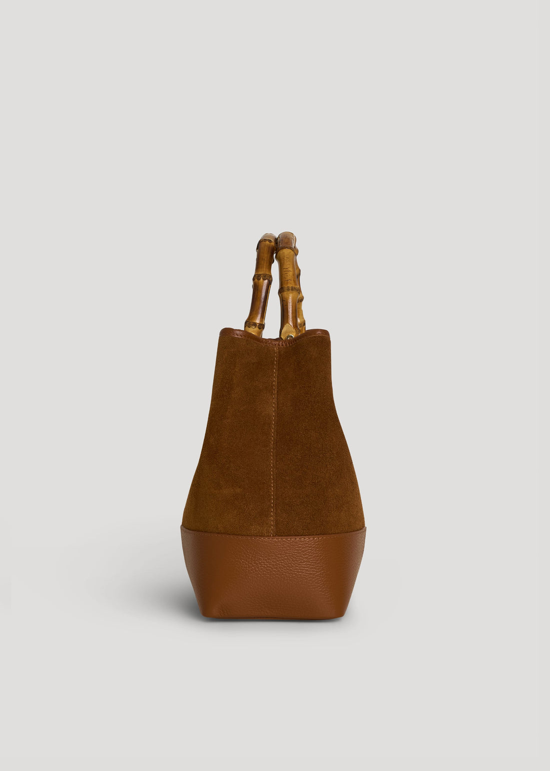 Borsa Bamboo Babe in Camoscio e Pelle Cuoio - Voemièn
