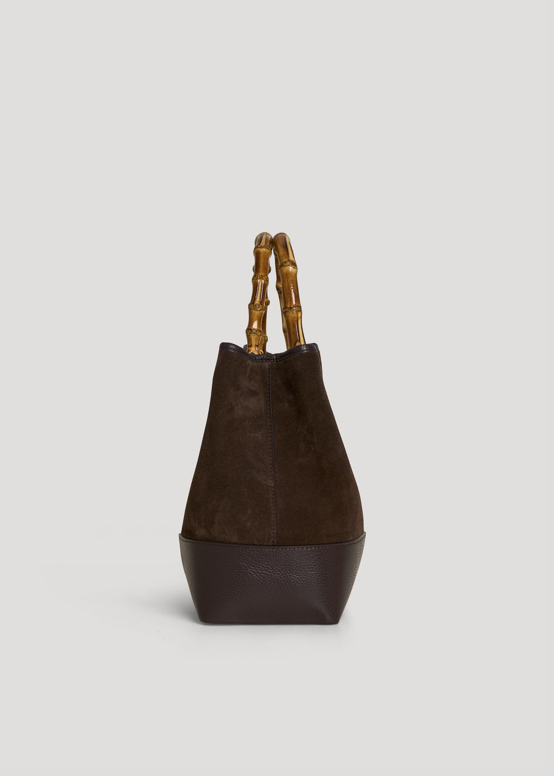 Borsa Bamboo Babe in Camoscio e Pelle Testa di moro - Voemièn