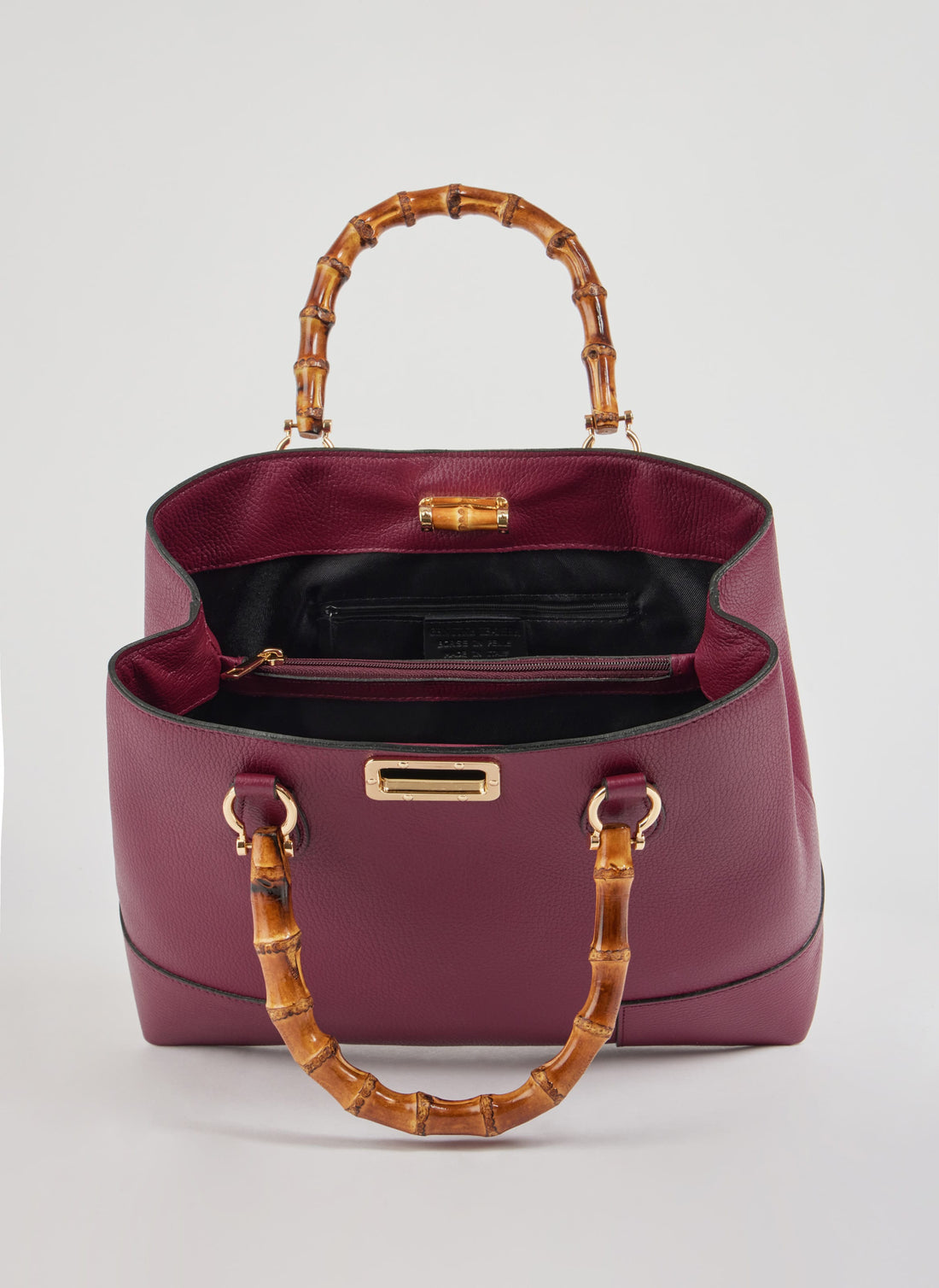 Borsa Bamboo Babe in pelle Dollaro Borgogna - Voemièn