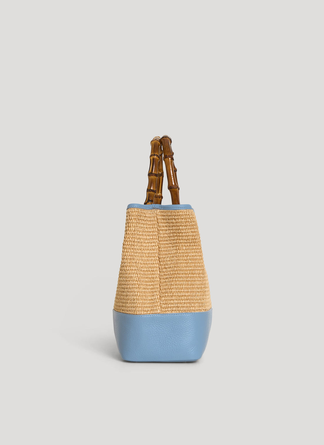 Borsa Bamboo Babe in pelle e Rafia Denim - Voemièn