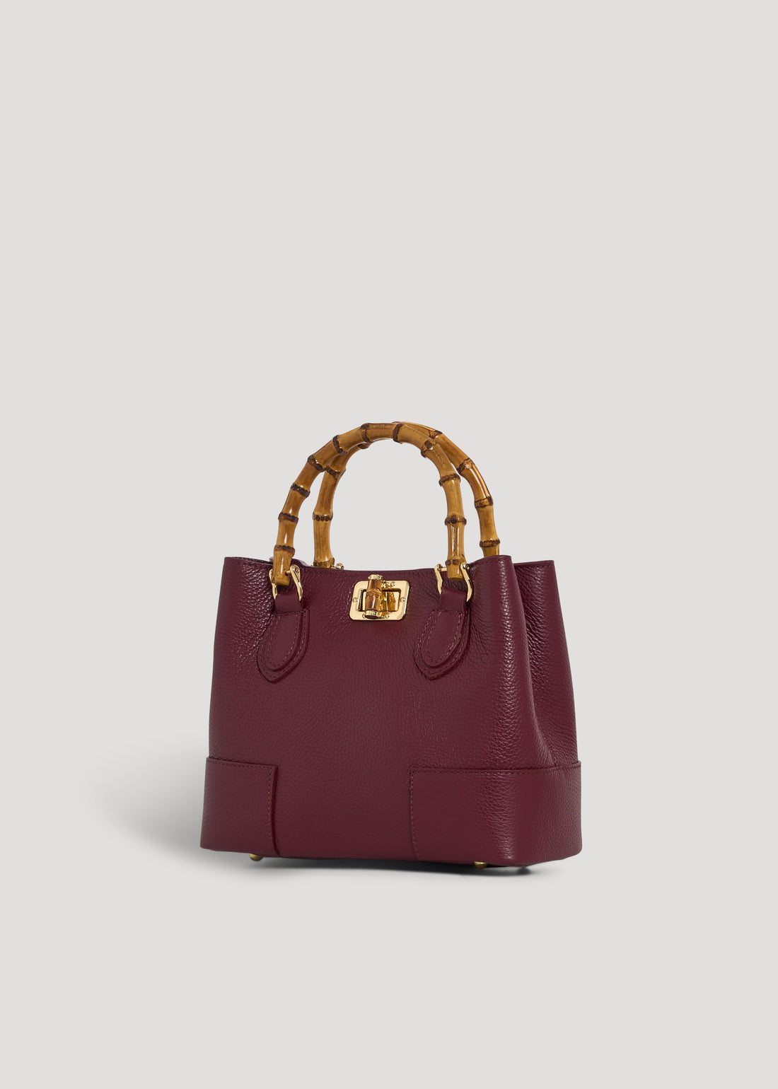 Borsa Bamboo Babe micro in pelle Dollaro Borgogna - Voemièn