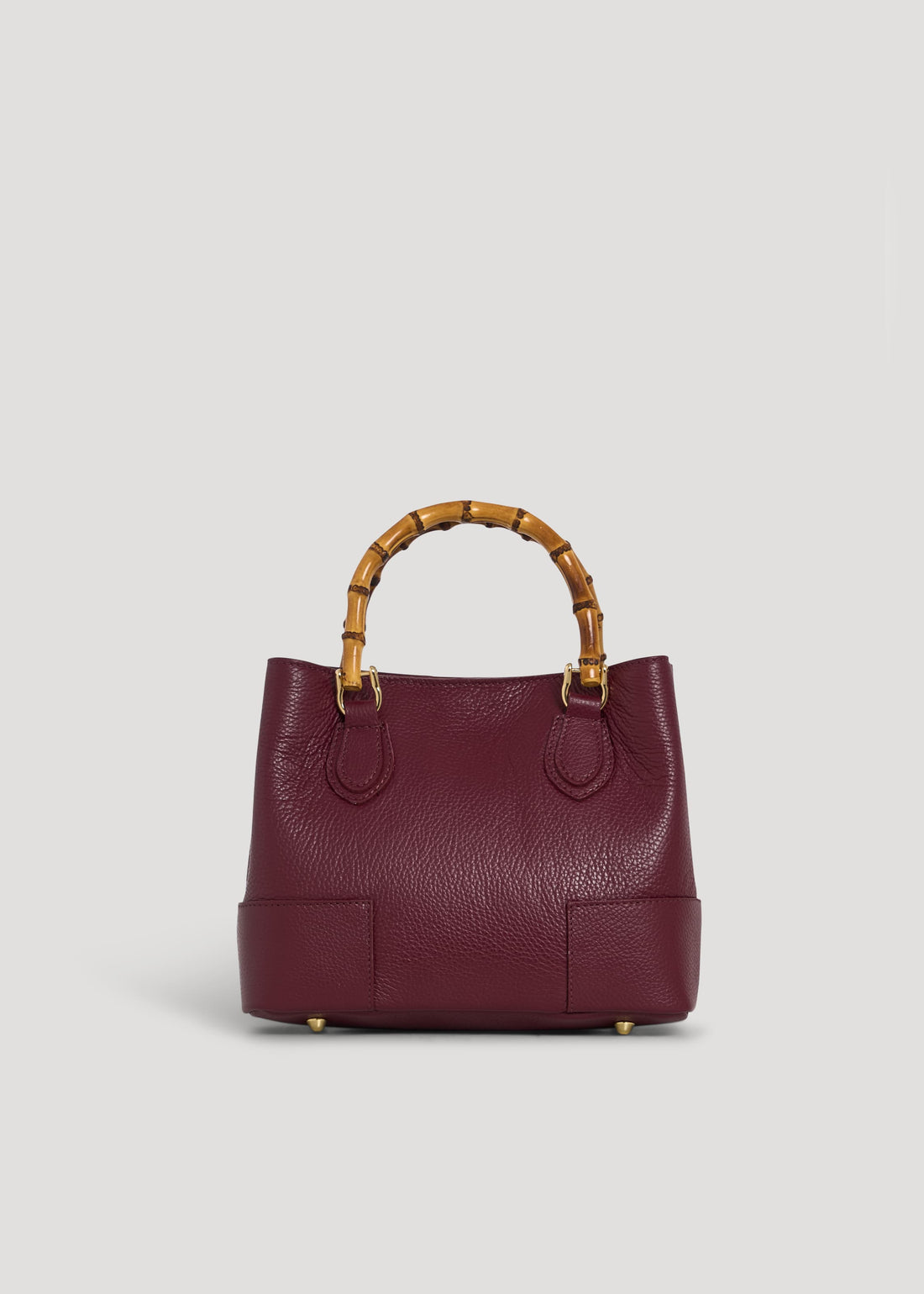 Borsa Bamboo Babe micro in pelle Dollaro Borgogna - Voemièn